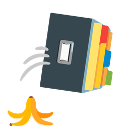 card file box and banana