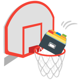 card file box and basketball