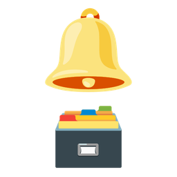 card file box and bell