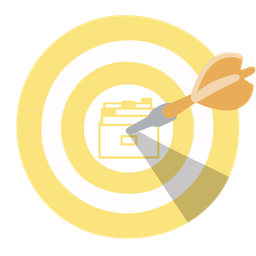 card file box and bullseye