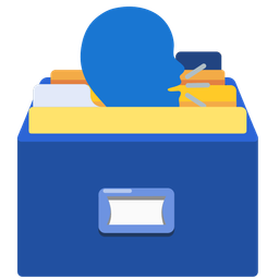 card file box and bust in silhouette