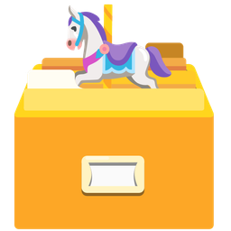 card file box and carousel horse