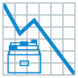 card file box and chart decreasing