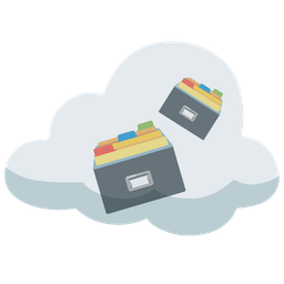 card file box and cloud