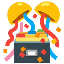 card file box and confetti ball