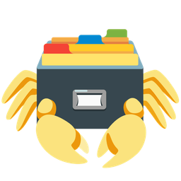 card file box and crab