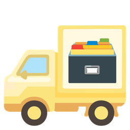 card file box and delivery truck