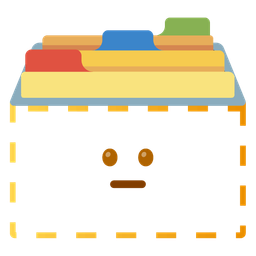 card file box and dotted line face