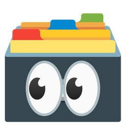 card file box and eyes