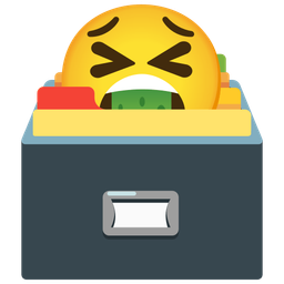 card file box and face vomiting