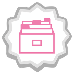 card file box and fish cake with swirl