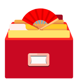 card file box and folding hand fan