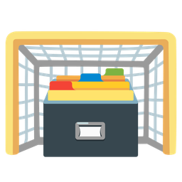 card file box and goal net