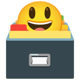 Card file box and Grinning face with big eyes