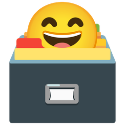 Card file box and Grinning face with smiling eyes