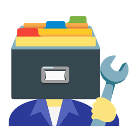 card file box and hammer and wrench