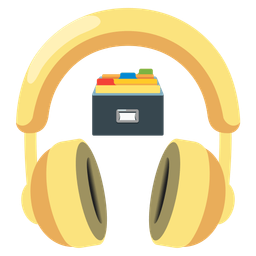 card file box and headphone