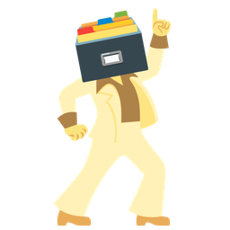 card file box and mirror ball