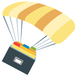 card file box and parachute