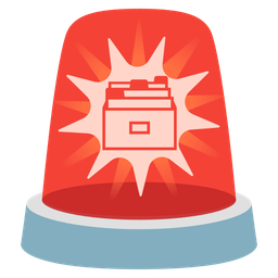 card file box and police car light