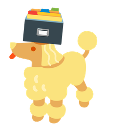 card file box and poodle