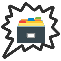 card file box and right anger bubble