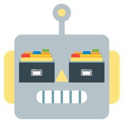 card file box and robot