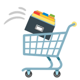 card file box and shopping cart