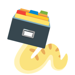 card file box and snake