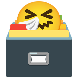 card file box and sneezing face