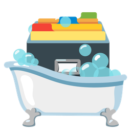 card file box and soap