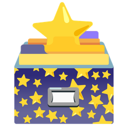card file box and star