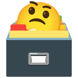 card file box and thinking face