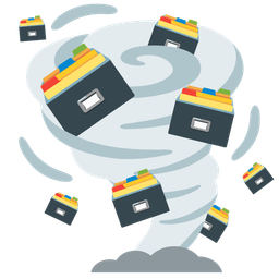 card file box and tornado