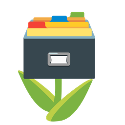 card file box and tulip