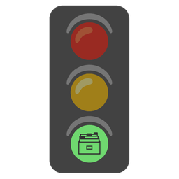 card file box and vertical traffic light