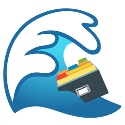 card file box and water wave