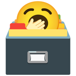 card file box and yawning face