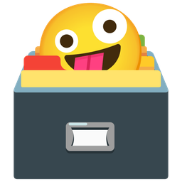 Card file box and Zany face