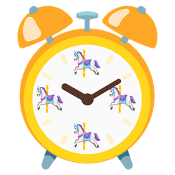 carousel horse and alarm clock
