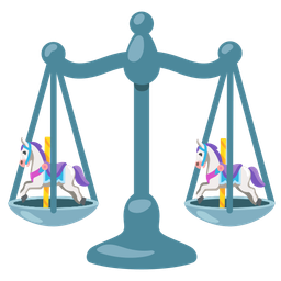 carousel horse and balance scale