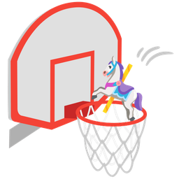 carousel horse and basketball