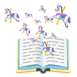 carousel horse and books