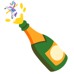 carousel horse and bottle with popping cork