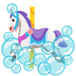 carousel horse and bubbles