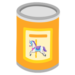 carousel horse and canned food