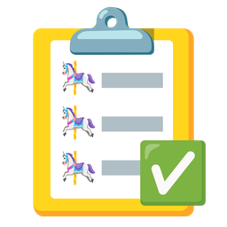 carousel horse and check mark button