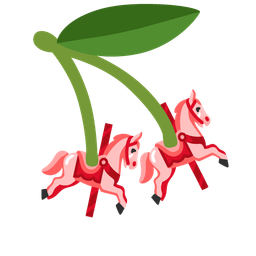carousel horse and cherries