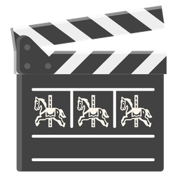 carousel horse and clapper board