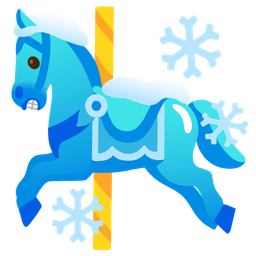 carousel horse and cold face